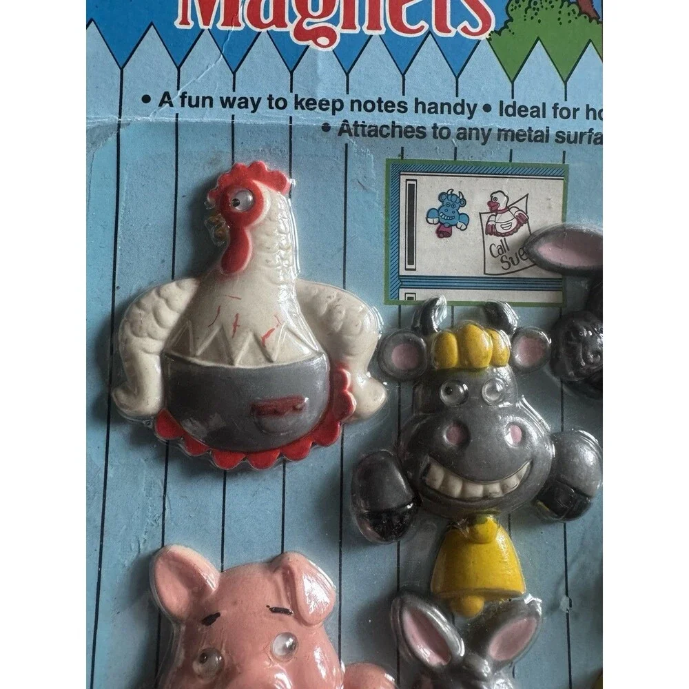 Set Of 6 Country Critters Refrigerator Magnets New Design Farm Vintage Sealed